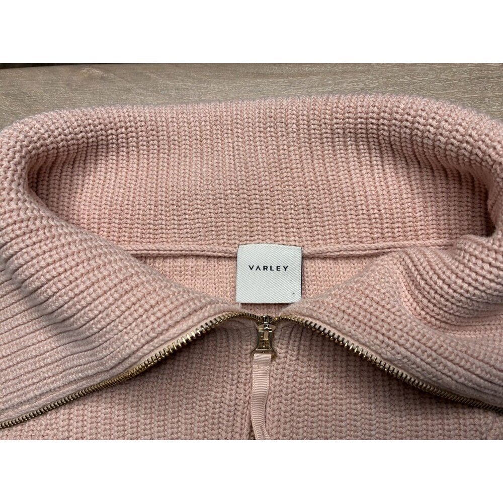 Varley Mentone Half-Zip Knit Pullover Pale Mauve Large - Picture 4 of 9